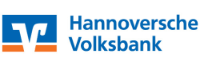 Logo der Hannoverschen Volksbank in blau und orange.