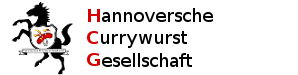 Logo der Hannoverschen Currywurst Gesellschaft mit stilisiertem Pferd und dem Schriftzug 