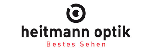Logo von Heitmann Optik mit dem Slogan