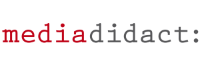 Logo von mediadidact in rot und grau.